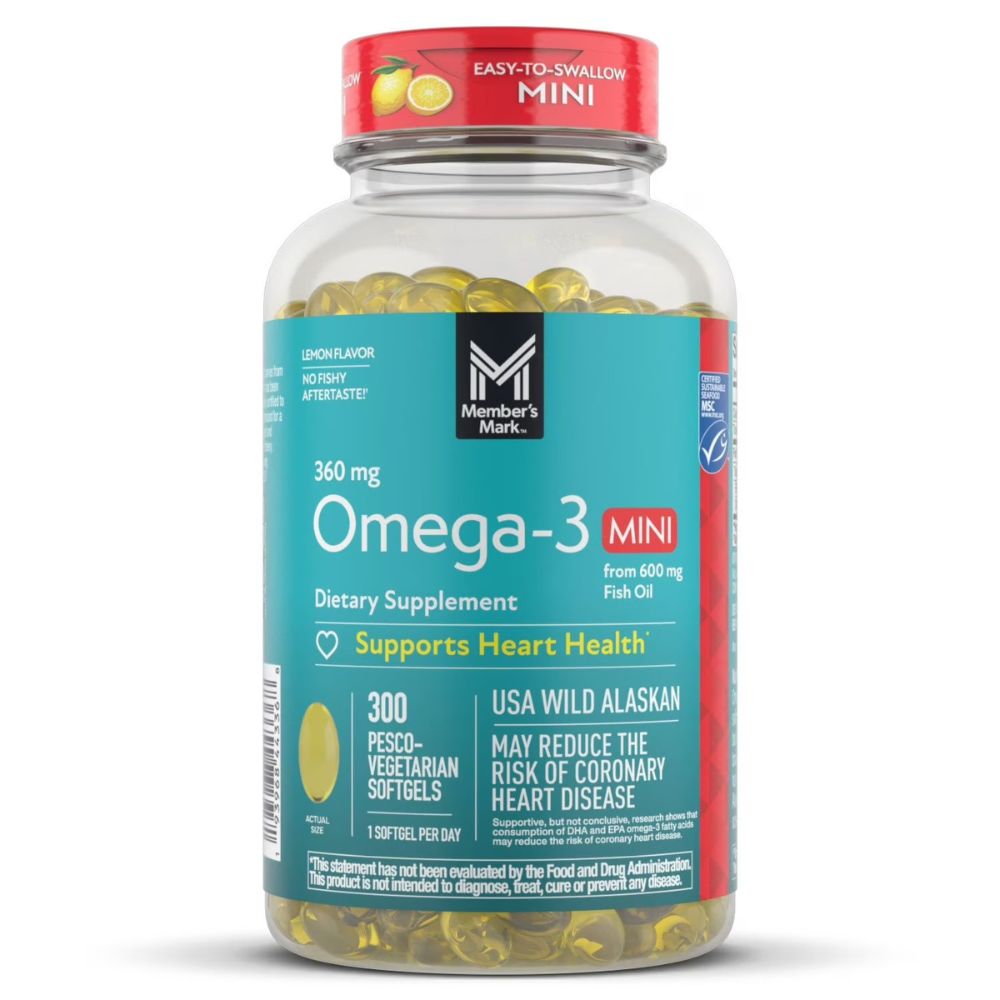 Member's Mark Omega-3 Dietary Supplement 300 Softgels 360mg