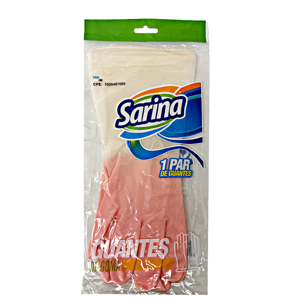 Guantes De Goma Multiusos Sarina Talla M 1 Par Color Rosados