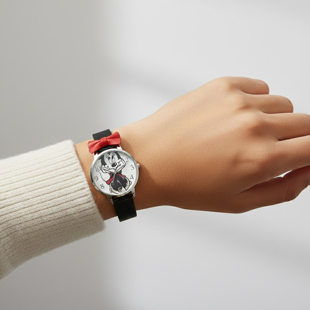 Disney Reloj Minnie Mouse Para Niñas Black