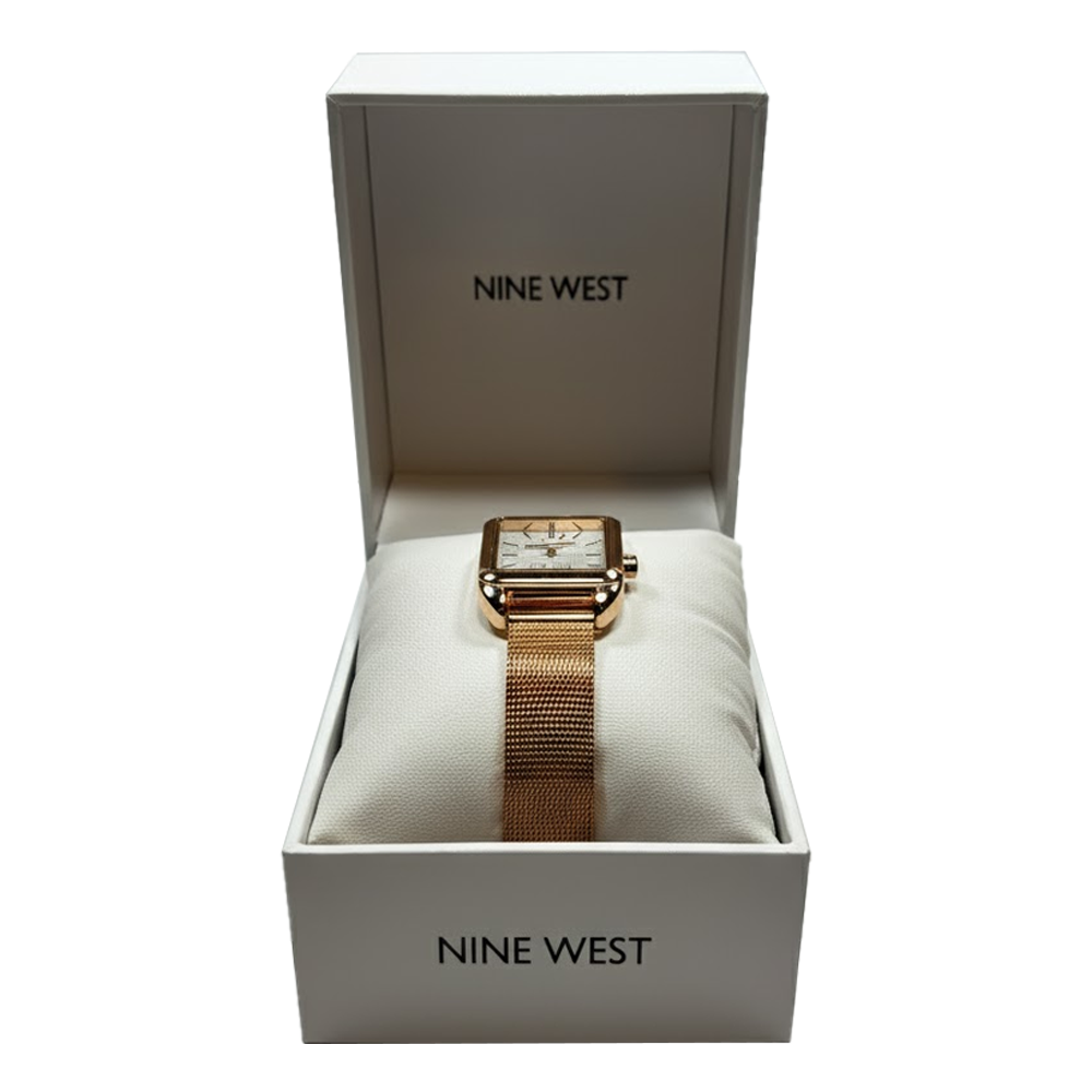 Nine West Reloj Para Damas Square Golden Rose