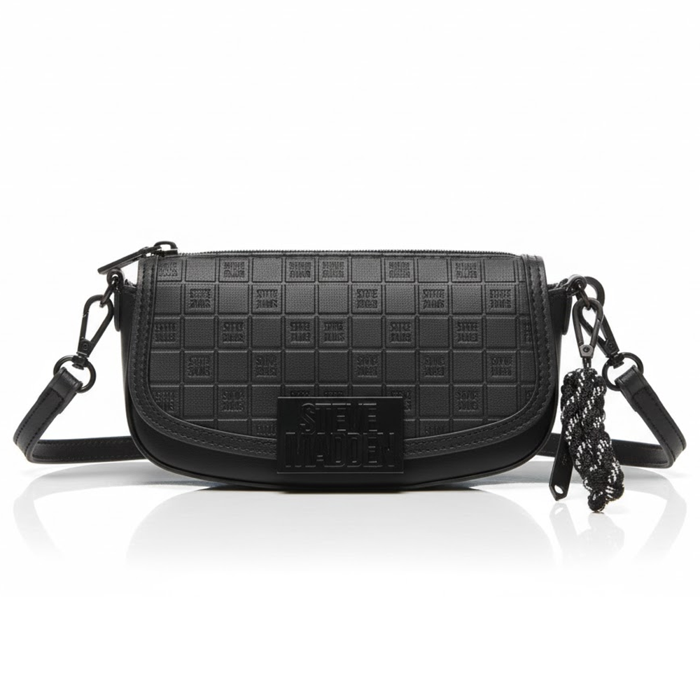 Steve Madden Cartera Borian Logo Baguette Black