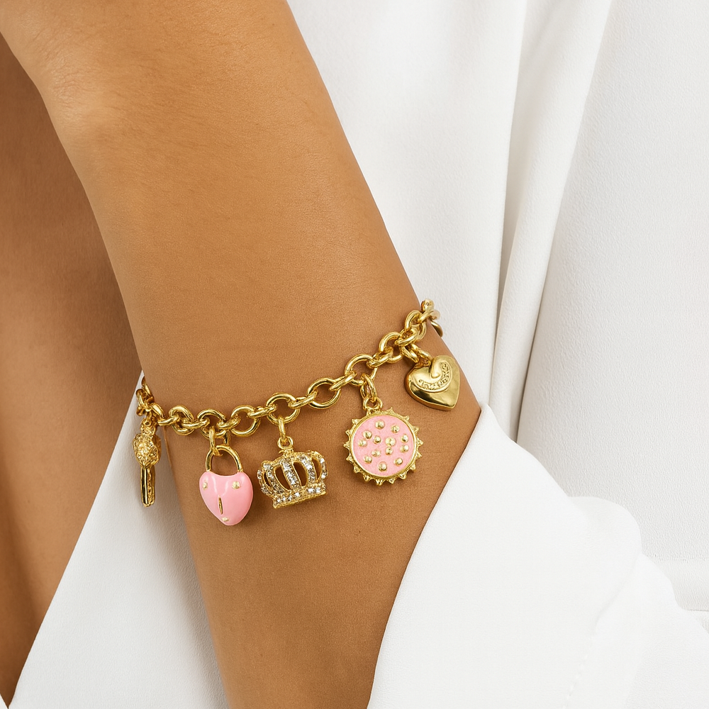 Juicy Couture Pulsera Con Charms Rosa