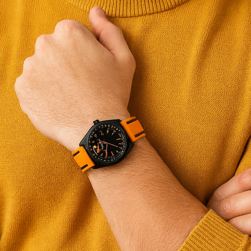 Steve Madden Reloj Para Caballero Orange & Black