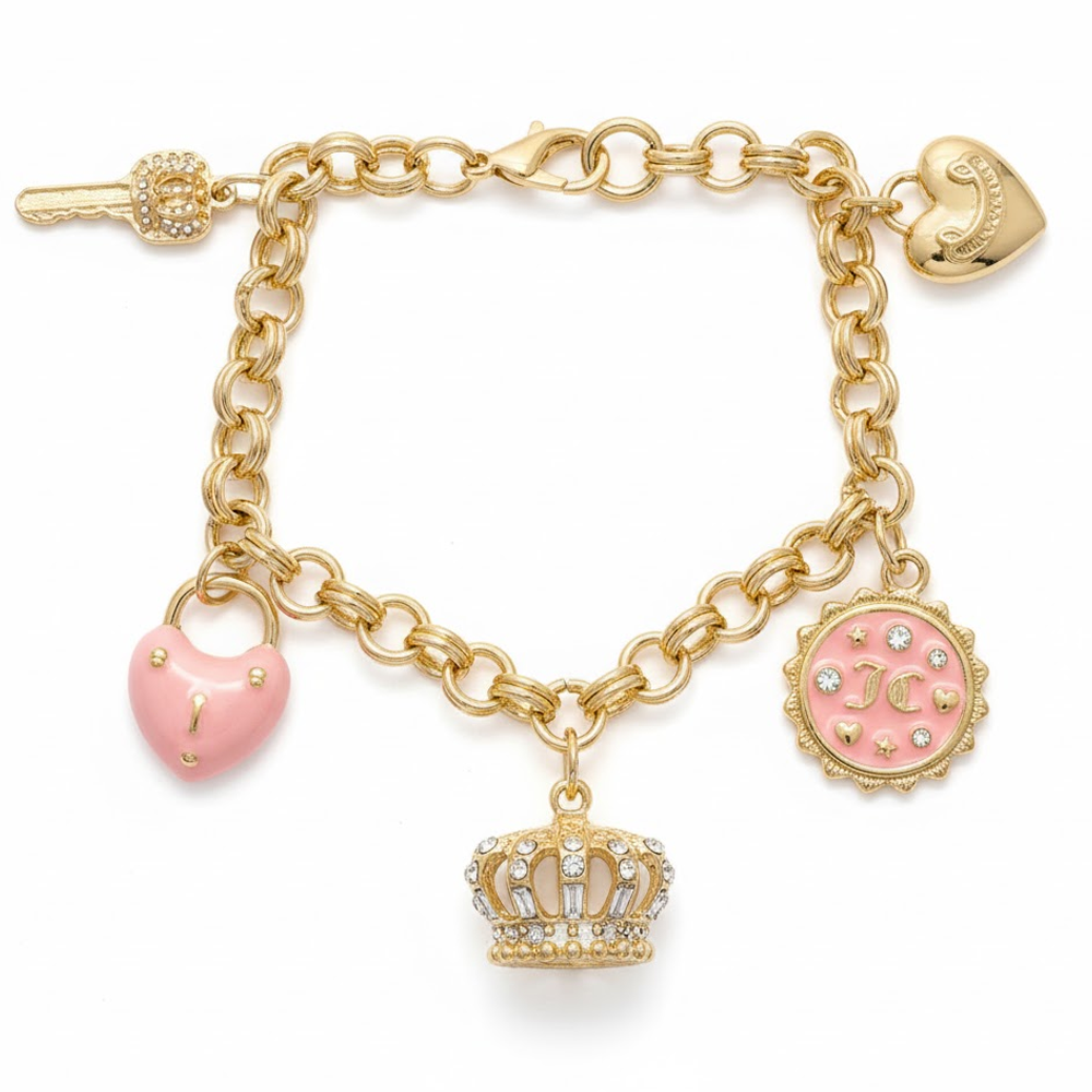 Juicy Couture Pulsera Con Charms Rosa