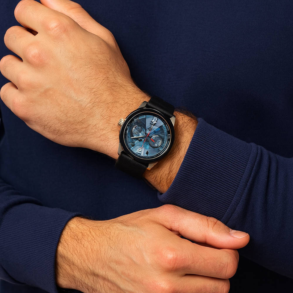 Steve Madden Reloj Para Caballero Black Correa de Cuero