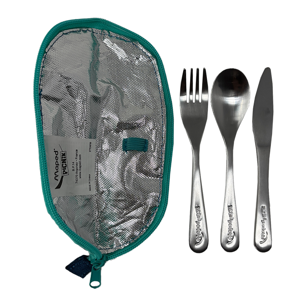 Maped Estuche de Cubiertos 3 Cubiertos Tenedor, Cucharilla y Cuchillo