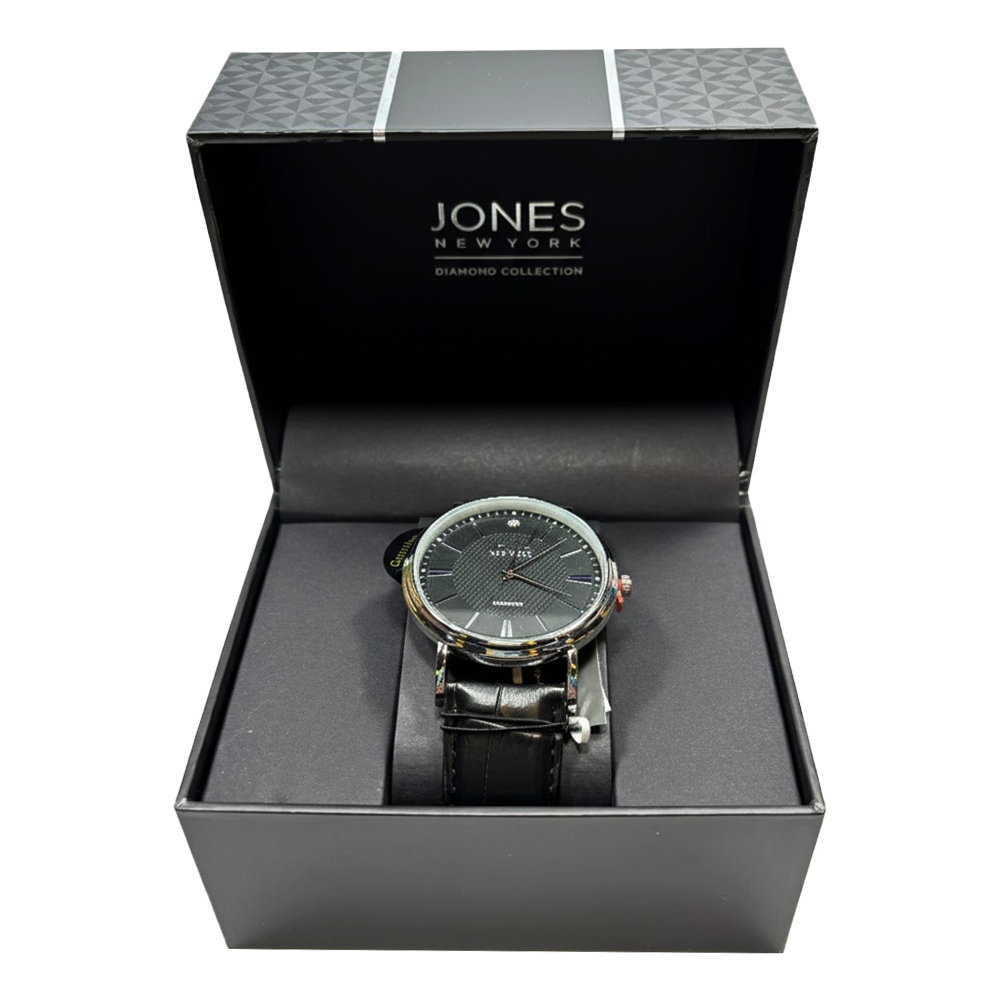 Jones New York Reloj Para Caballero Black Correa De Cuero