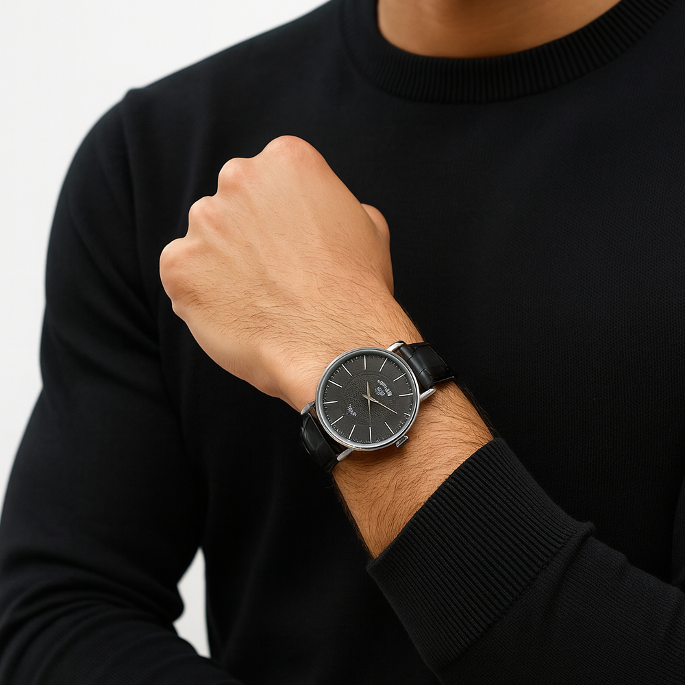 Jones New York Reloj Para Caballero Black Correa De Cuero