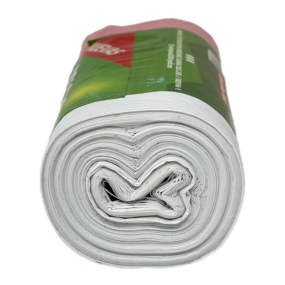 Rollo de 20 Bolsas para Basura con Cinta de Amarre de 30 Litros Color Blanco