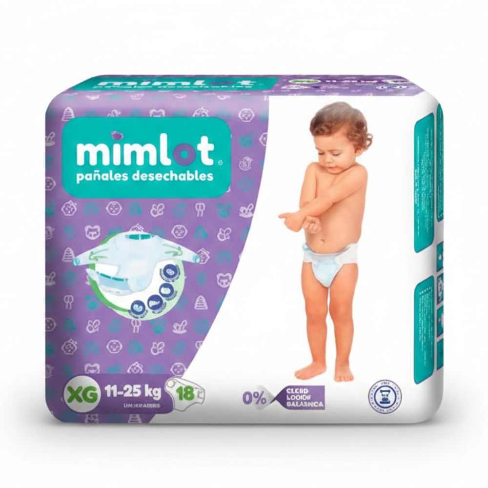 Mimlot Pañal Desechable Bebé Talla XG 18 Und