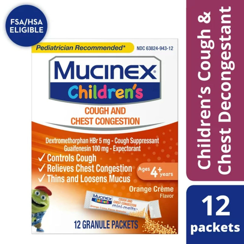 Mucinex Children´s Cough and Chest Congestion 12 Granule Packets