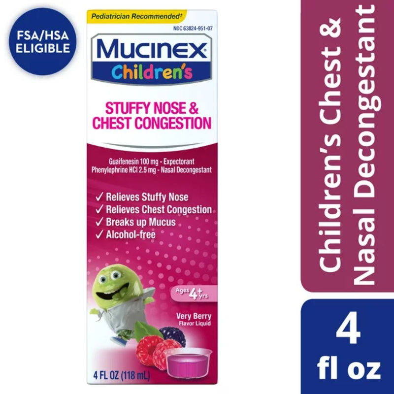 Mucinex Children's Jarabe Stuffy Nose Chest Congestion 118ml