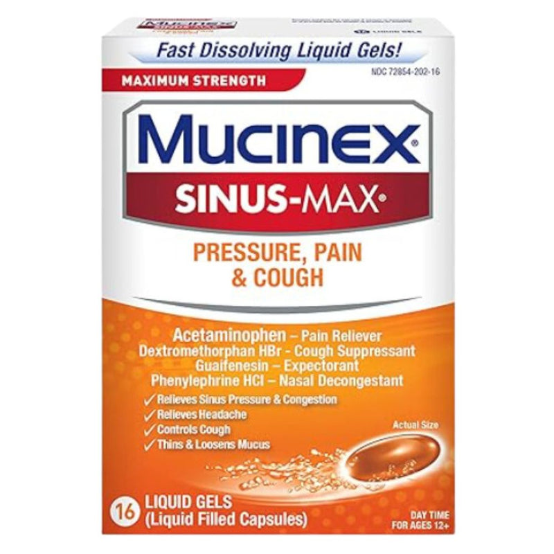 Mucinex Sinus-Max Pressure Pain & Cough 16 Caplets
