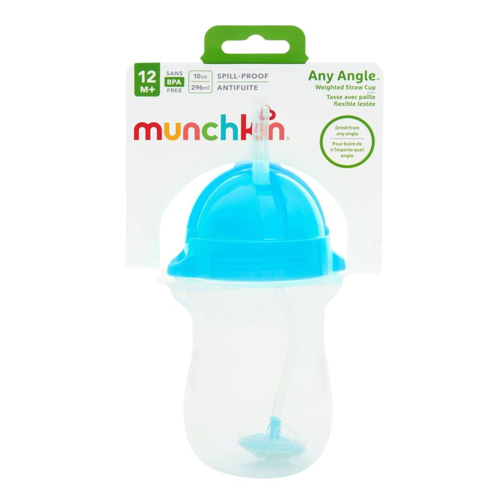 Munchkin Vaso con Pitillo Antiderrames Any Angle Spill Proof Color Azul 296ml 12+