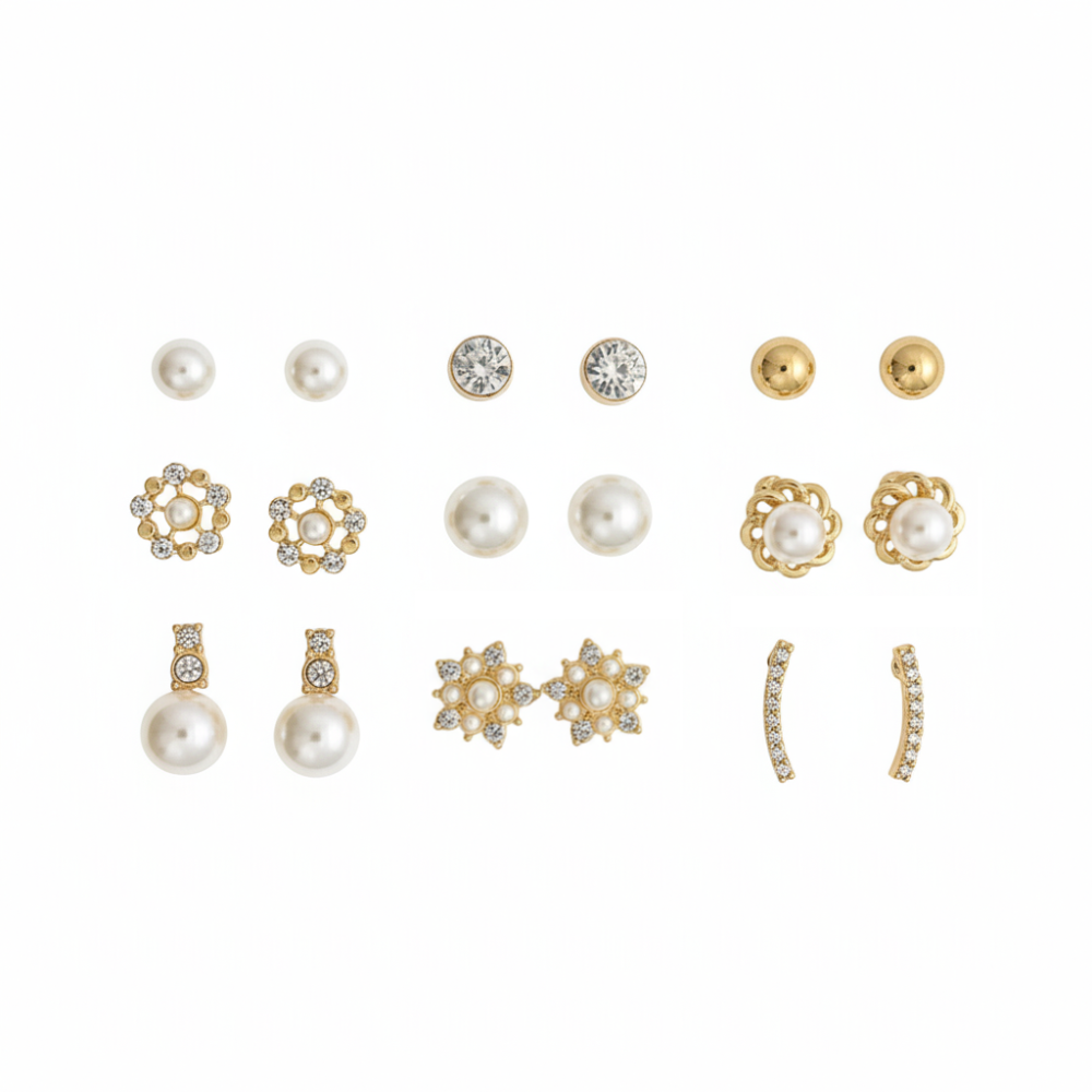 Nicole Miller Set De 9 Pares Zarcillos