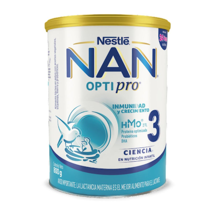 NAN Alimento Lacteo Opti Pro 3 HMO Proteina Optimizada +2años 800 grs