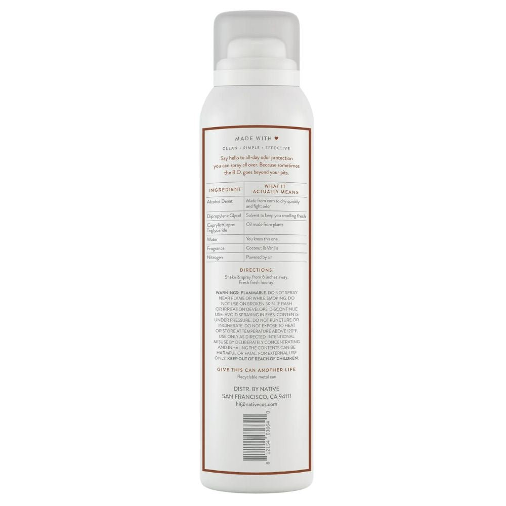 Native Desodorante And Body Spray Coconut & Vanilla 99 gr