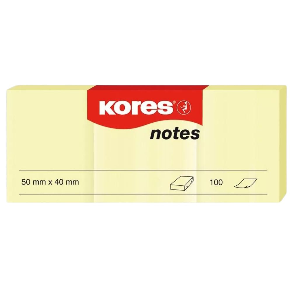 Kores Notas Adhesivas 50mmx40mm 100 Hojas c/u 12 Und