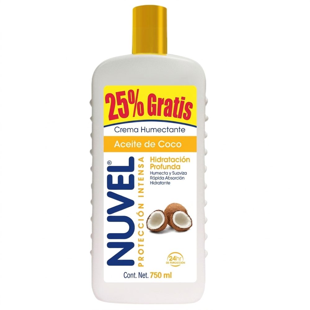 Nuvel Crema Corporal Proteccion Intensa Aceite De Coco "Hidratación Profunda" 750ml