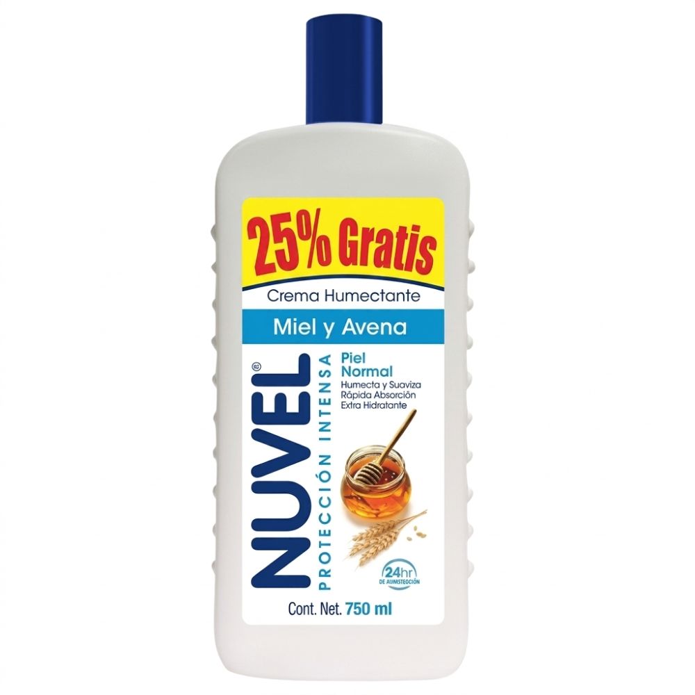 Nuvel Crema Corporal Proteccion Intensa  Miel Y Avena "Piel Normal" 750ml