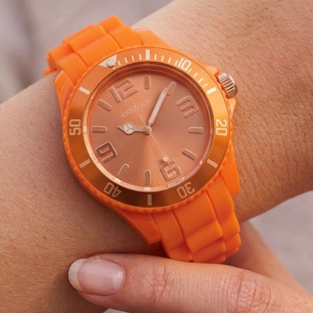 Oozoo Reloj Deportivo Correa De Silicone Unisex Fluo Orange