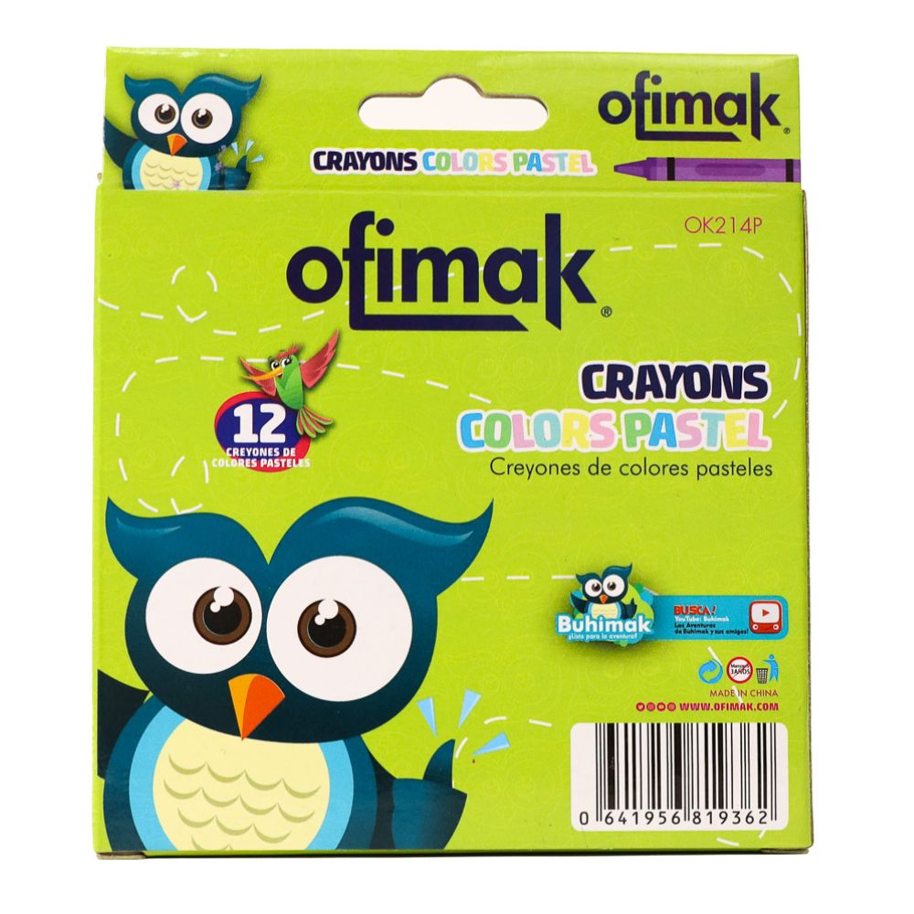 Ofimak Creyones de Cera Pasteles 12 Und
