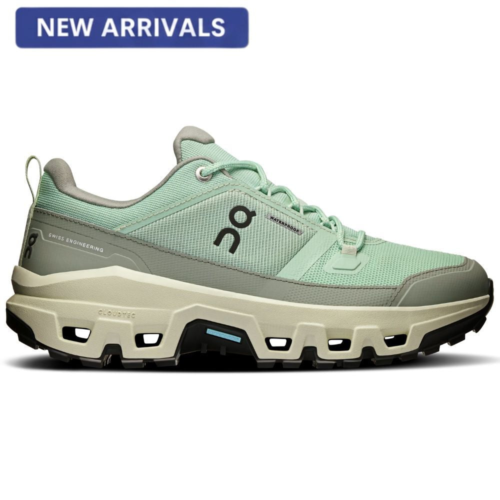On Zapatos Trail Para Damas Cloudrock Low Waterproof Mineral Aloe