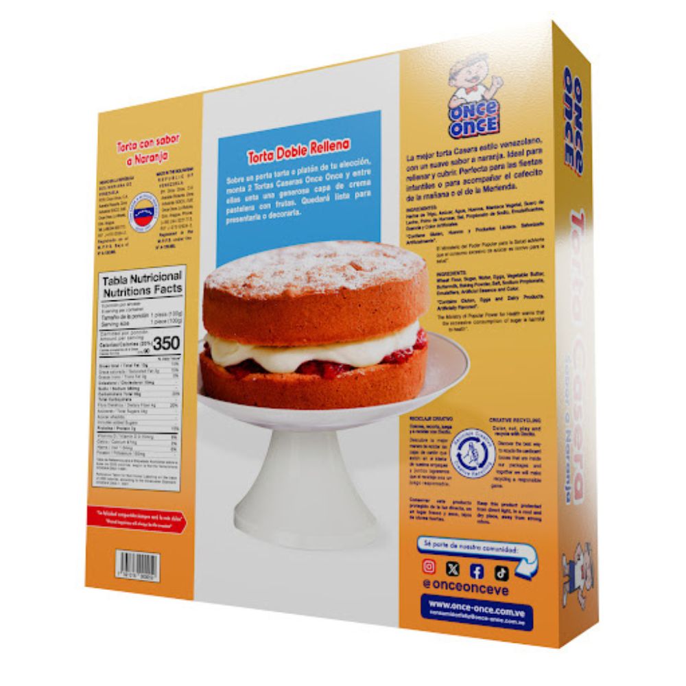 Once Once Torta Casera De Naranja 600gr