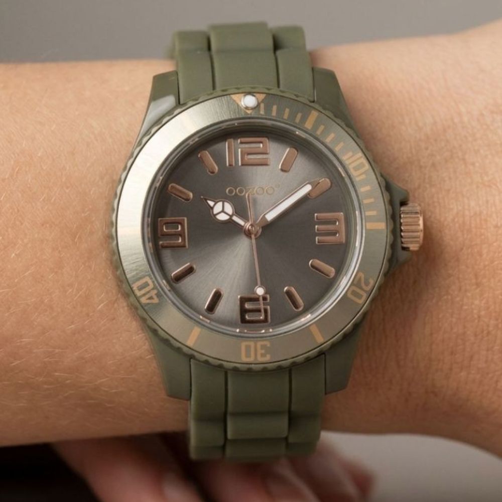 Oozoo Reloj Deportivo Correa De Silicone Unisex Military Green