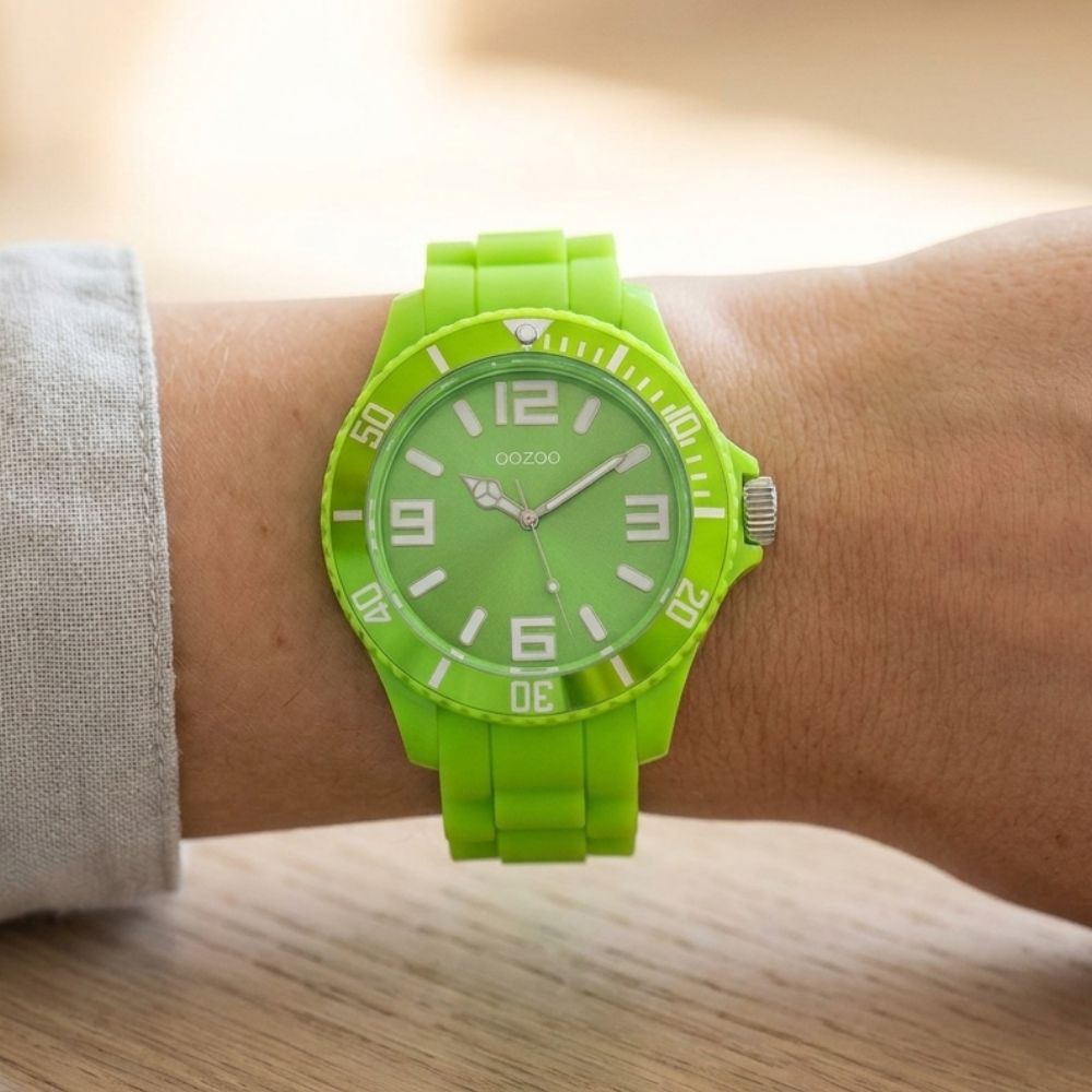Oozoo Reloj Deportivo Correa De Silicone Unisex Fluo Green