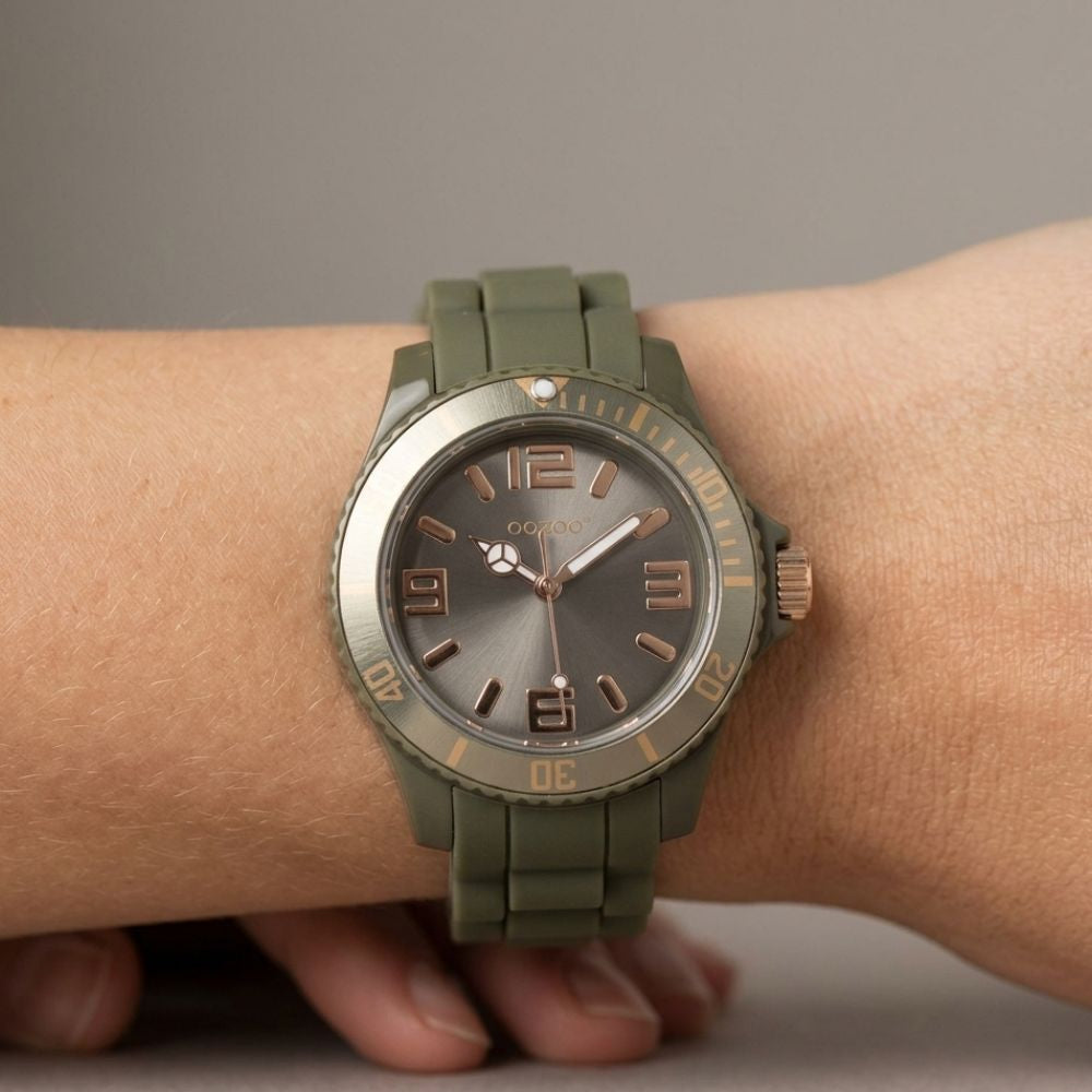 Oozoo Reloj Deportivo Correa De Silicone Unisex Military Green
