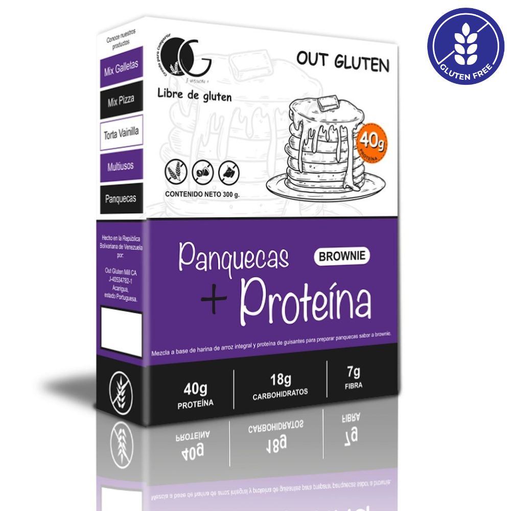 Out Gluten Mezcla Para Panquecas + Proteína Sabor Brownie 40gr