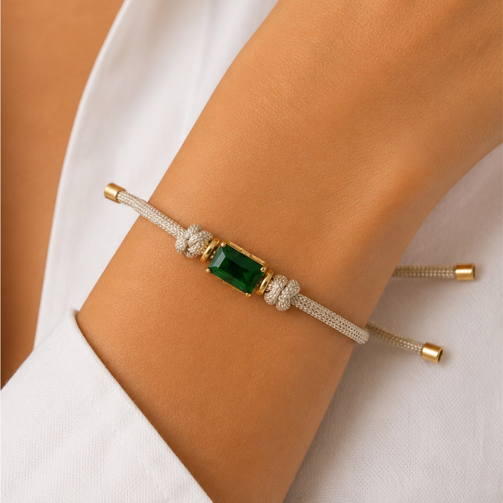 H&Co Pulsera Para Damas Esmeralda Casual