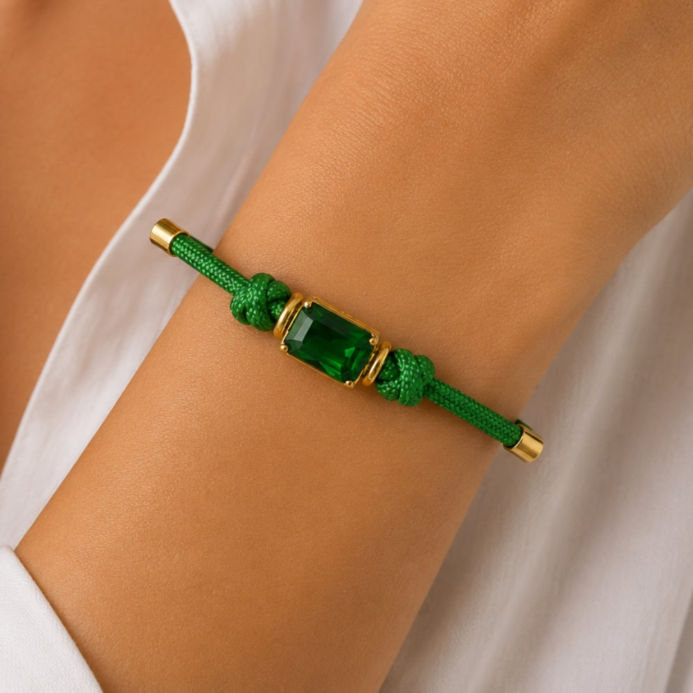 H&Co Pulsera Para Damas Esmeralda Clasica
