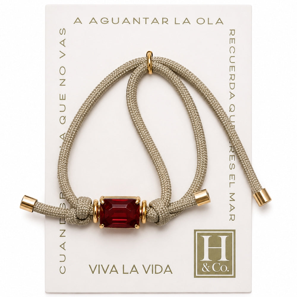 H&Co Pulsera Para Damas Rubi Clasica