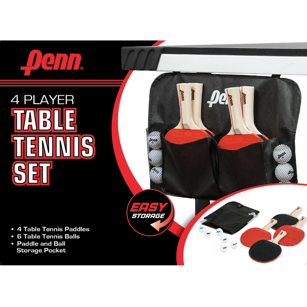 Penn 3.0 4 Player Table Tennis Set 11 Articulos