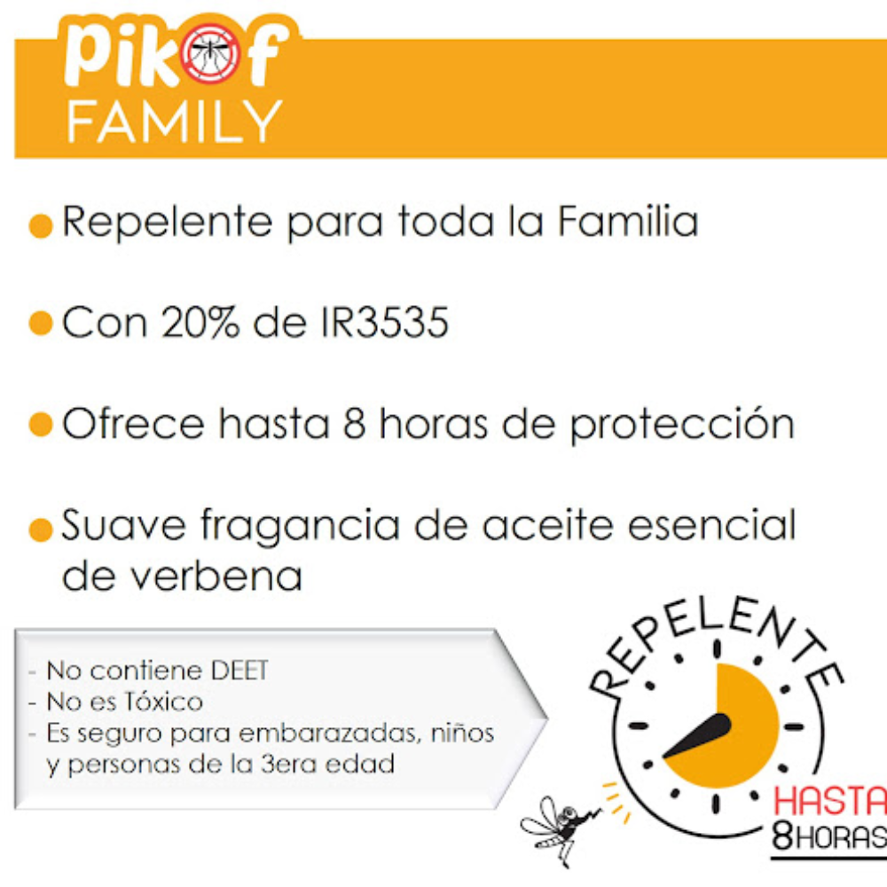 Pikof Repelente Para Mosquitos Family Splash 120ml