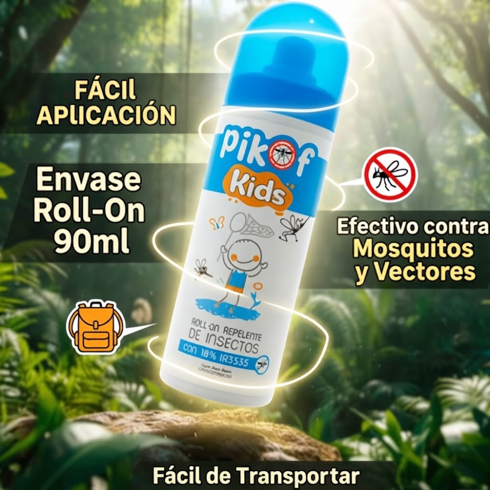 Pikof Repelente Para Mosquitos Kids Roll On 90ml