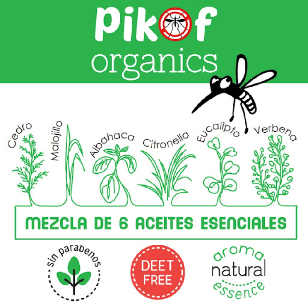 Pikof Repelente Para Mosquitos Organics Splash 120ml