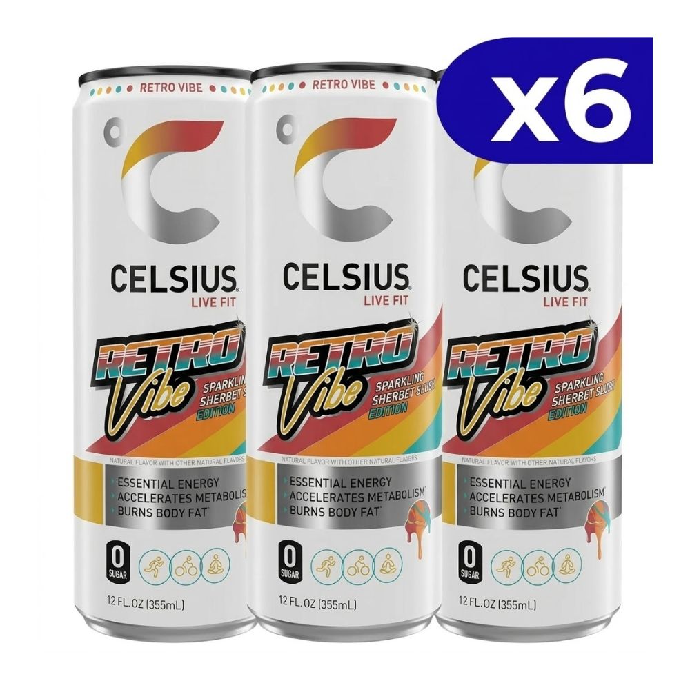 Celsius Live Fit Sparkling Vibe Retro Pack 6 Und De 355ml