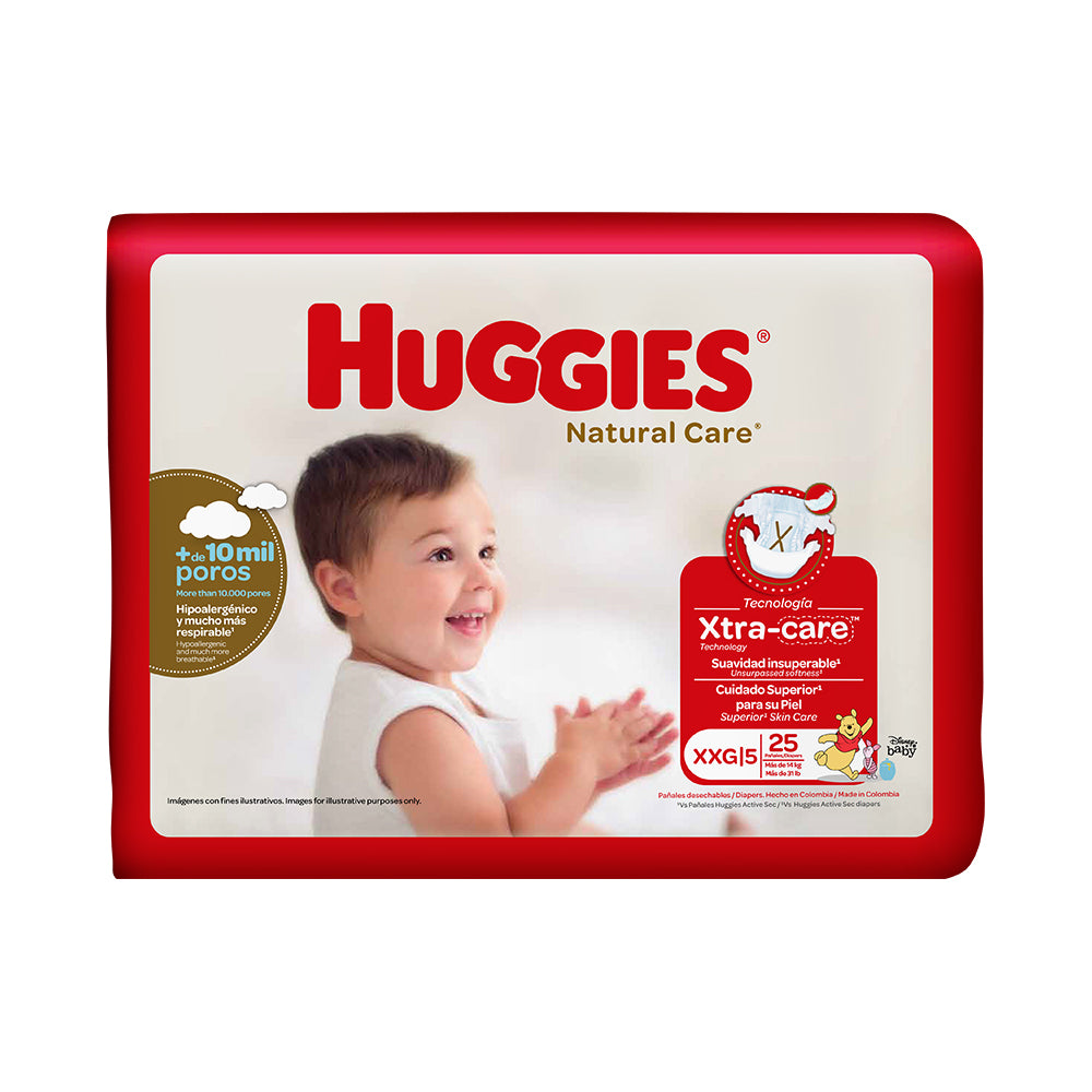 Pañales Huggies Natural Care Talla  XXG 25und