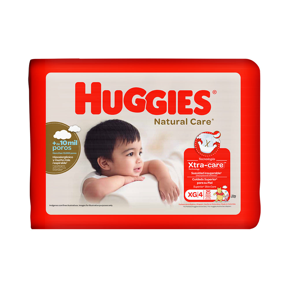 Pañales Huggies Natural Care Talla XG 25und