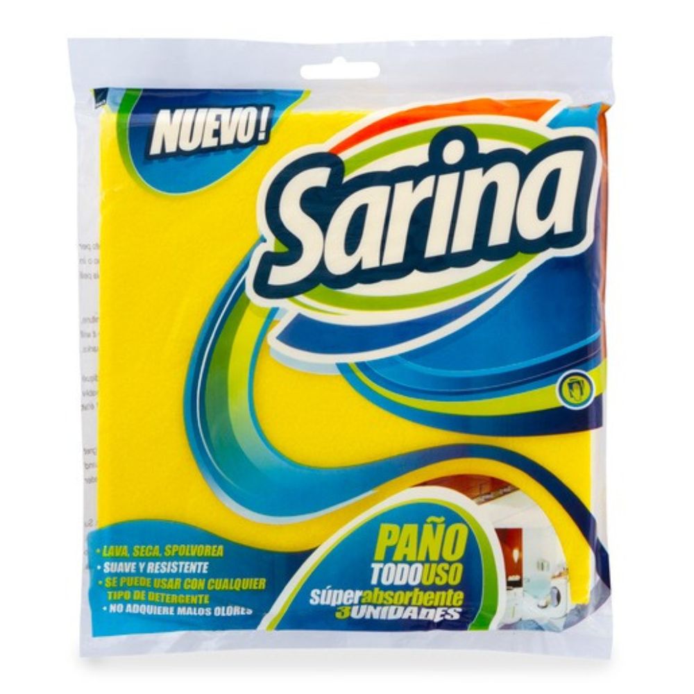 Paño Todo Uso Super Absorbente Sarina 3 Und