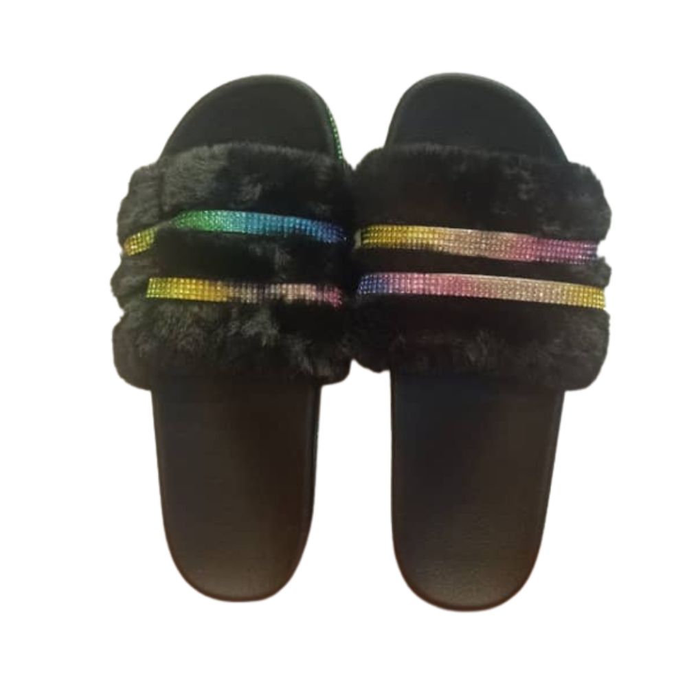 Pantuflas de Gamuza Para Damas con Brillos de Colores