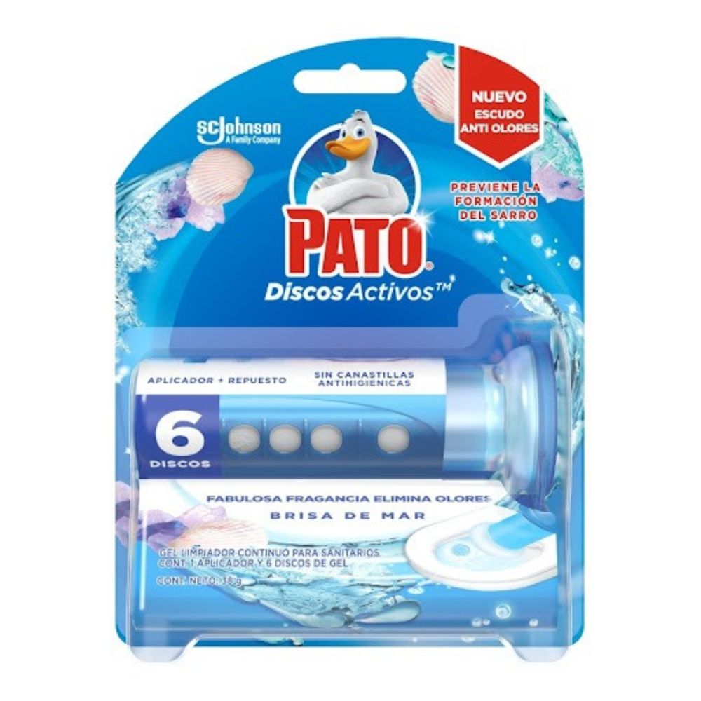 Pato Purific Limpiador Discos Activos Brisa De Mar 6 Und