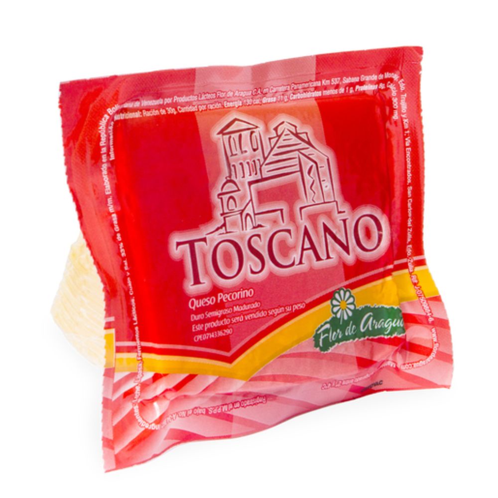 Queso Pecorino Toscano Sin Pimienta Porcion 200gr Aprox