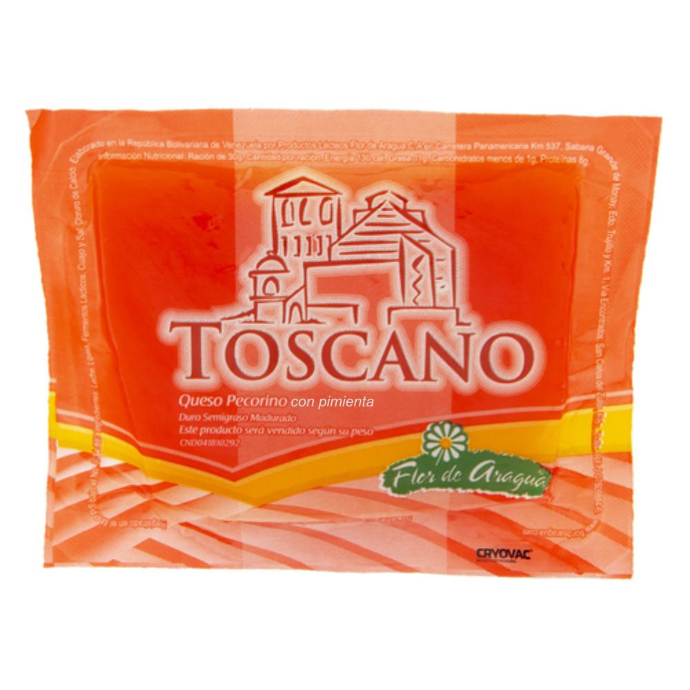 Queso Pecorino Con Pimienta Toscano Porcion 200gr Aprox