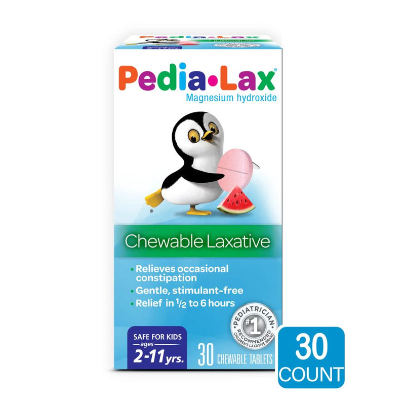 Pedia-Lax Tabletas Masticables Laxantes Para Niños de 2 a 11 años Sabor a Sandía 30Und
