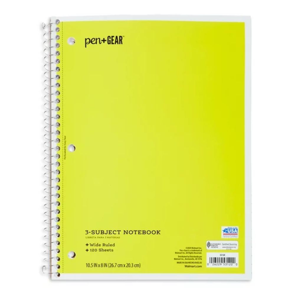 Cuaderno Pen + Gear Color Amarillo 120 hojas