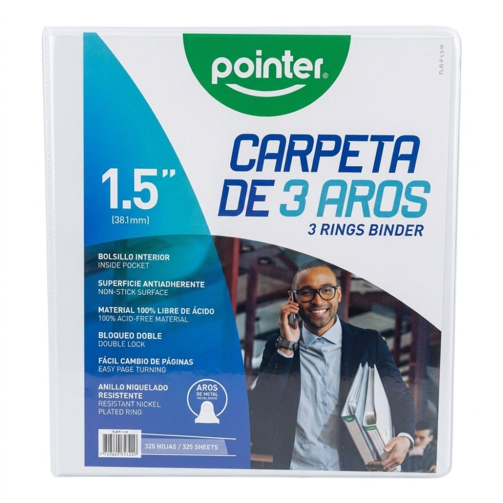 Pointer Carpeta De 3 Aros Para 325 Hojas 1.5"